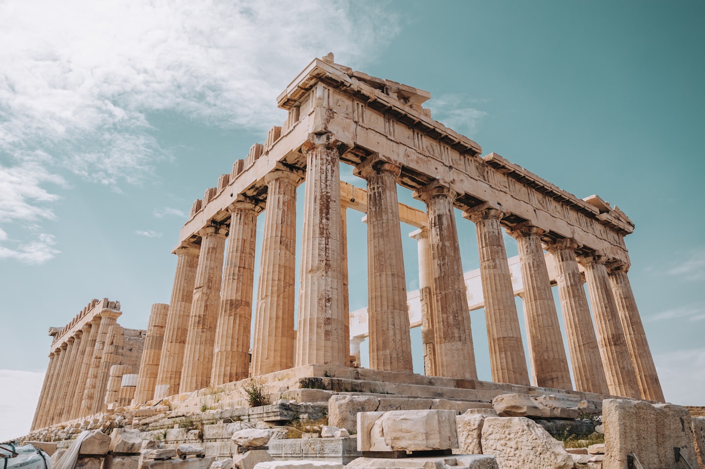 Acropolis and Parthenon overlooking Athens at golden hour